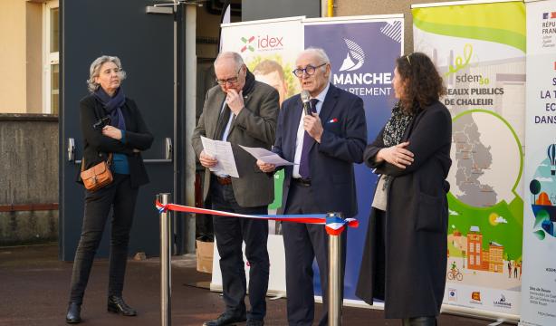 Inauguration chaufferie Saint-Sauveur-Villages Sdem50