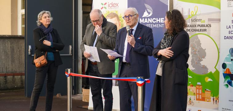 Inauguration chaufferie Saint-Sauveur-Villages Sdem50